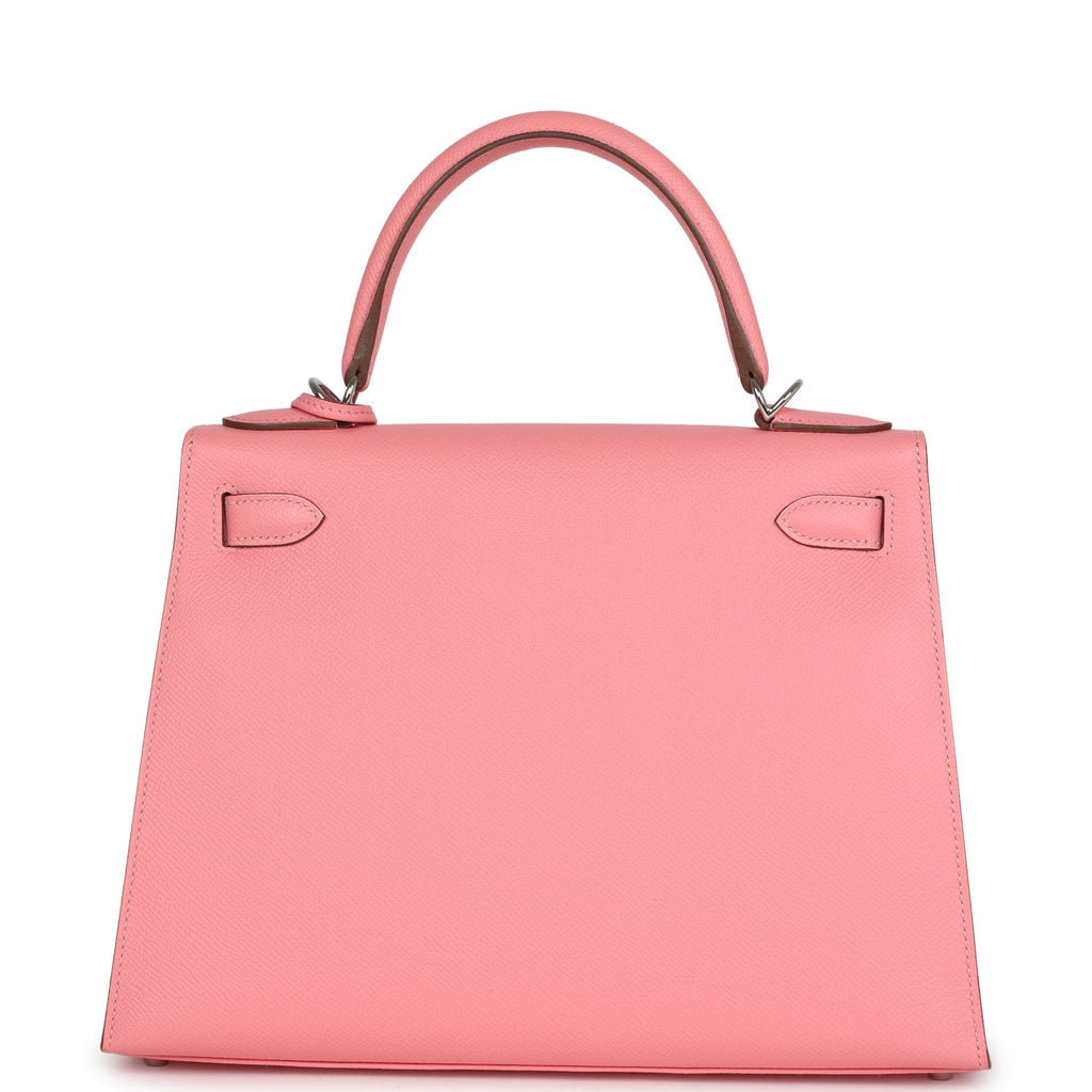 Kelly Sellier 28 Rose Confetti Epsom Palladium Hardware Bag