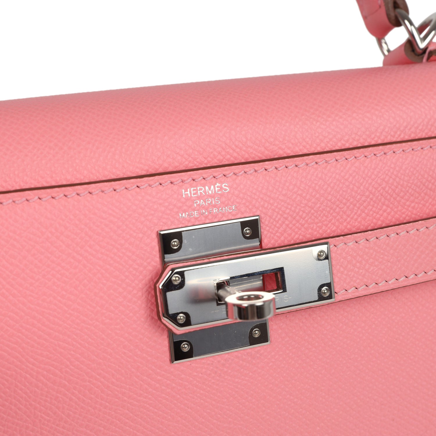 Kelly Sellier 28 Rose Confetti Epsom Palladium Hardware Bag