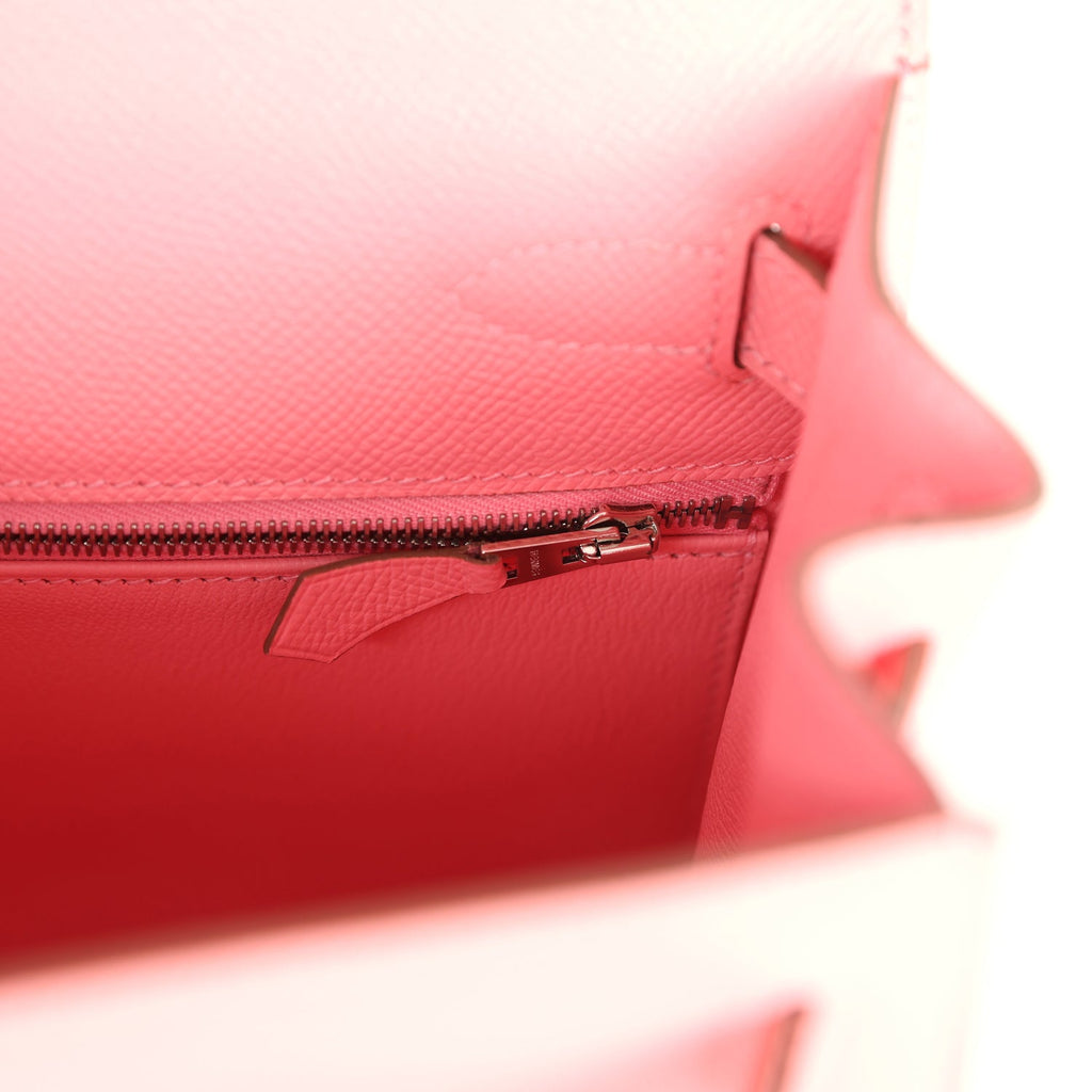 Kelly Sellier 28 Rose Confetti Epsom Palladium Hardware Bag