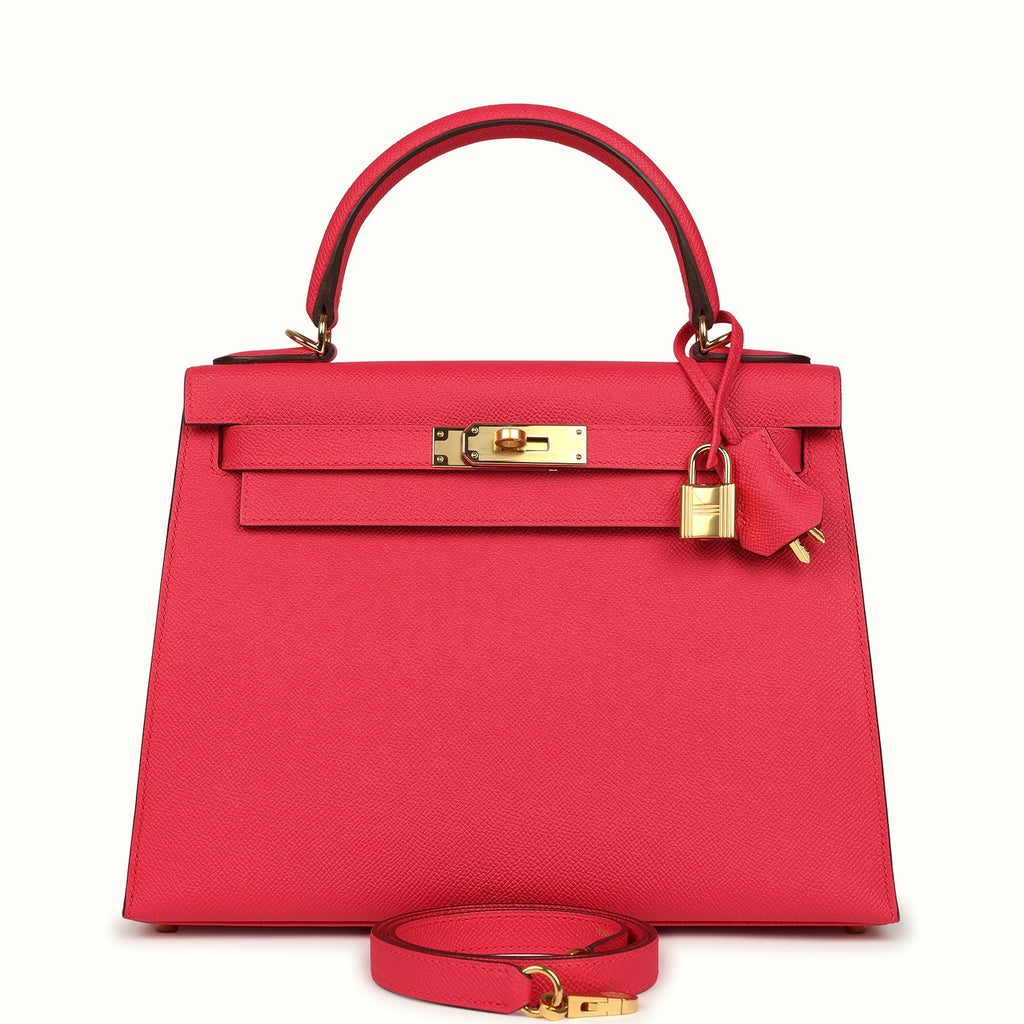 Kelly Sellier 28 Rose Extreme Epsom Gold Hardware Bag