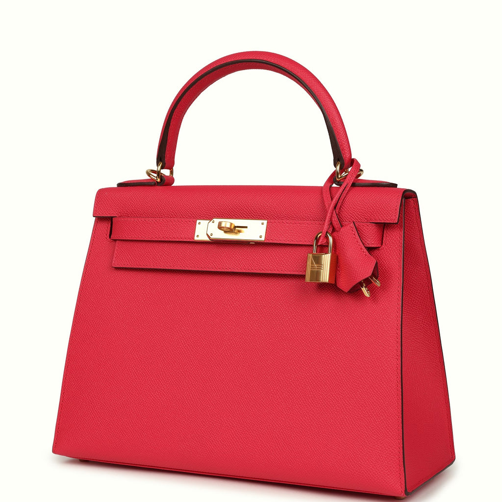 Kelly Sellier 28 Rose Extreme Epsom Gold Hardware Bag