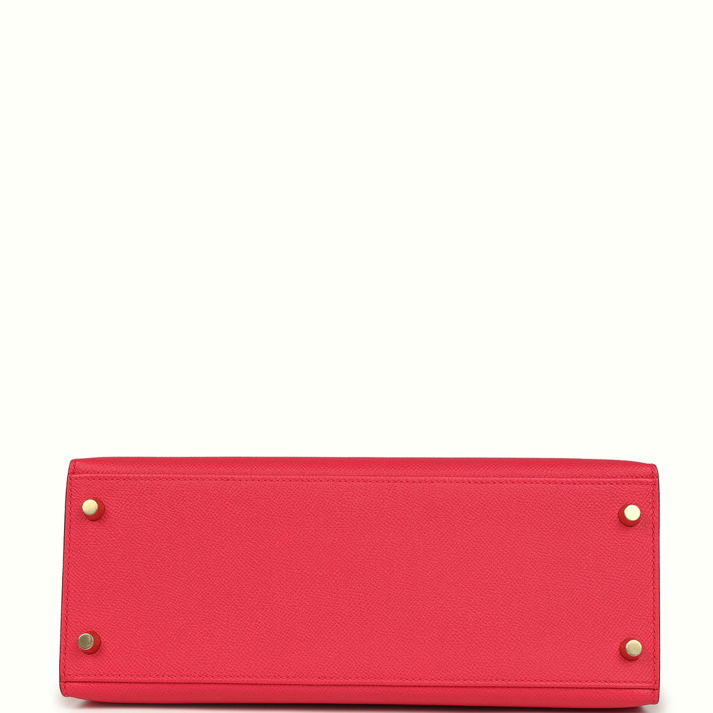 Kelly Sellier 28 Rose Extreme Epsom Gold Hardware Bag