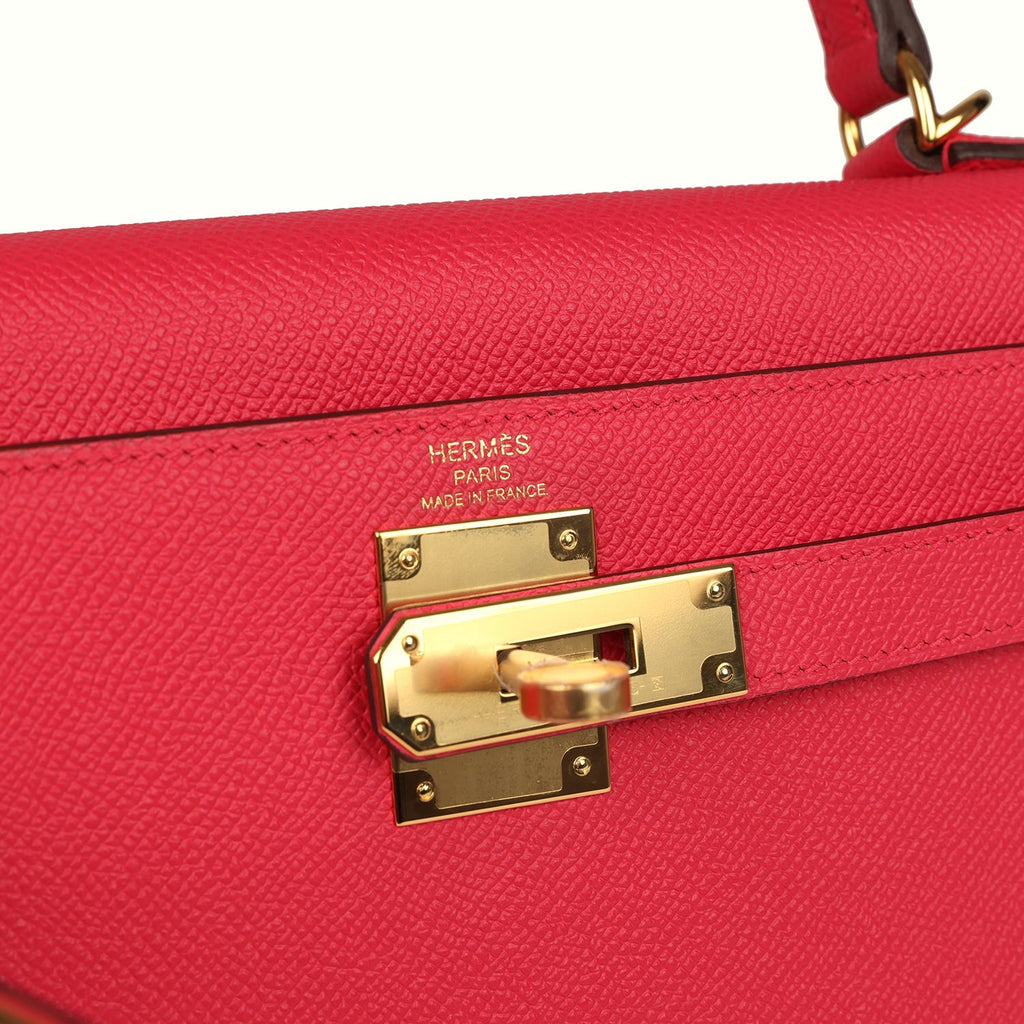 Kelly Sellier 28 Rose Extreme Epsom Gold Hardware Bag