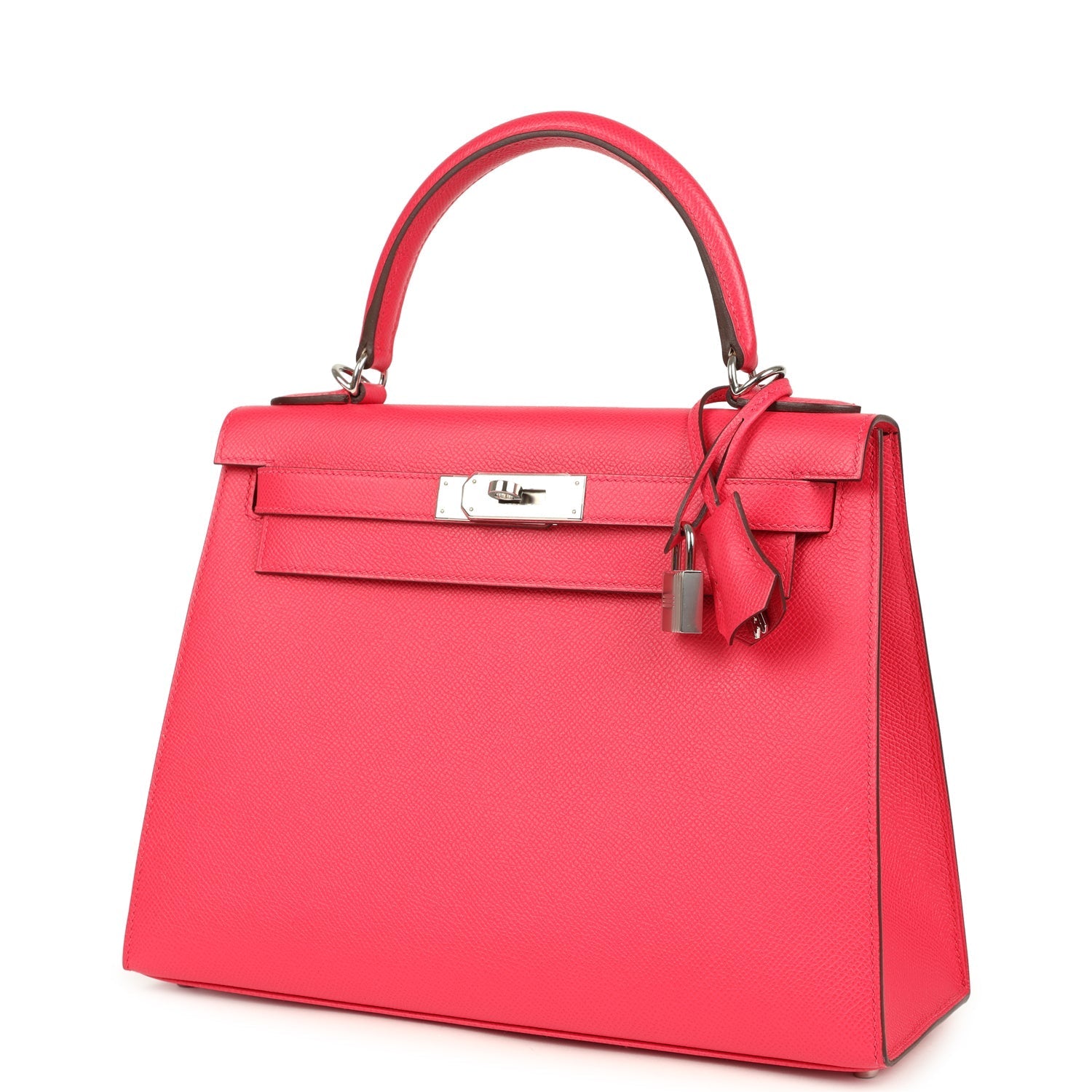 Kelly Sellier 28 Rose Extreme Epsom Palladium Hardware Bag