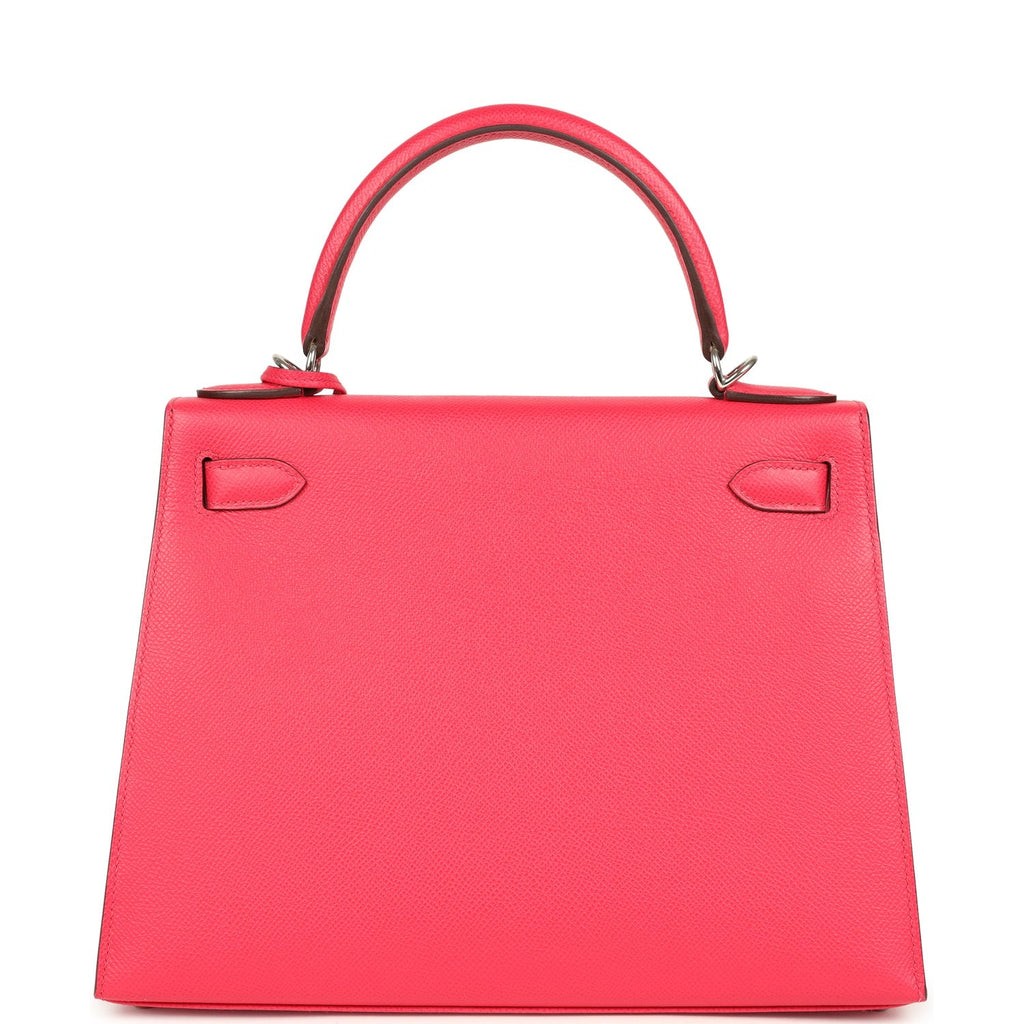 Kelly Sellier 28 Rose Extreme Epsom Palladium Hardware Bag