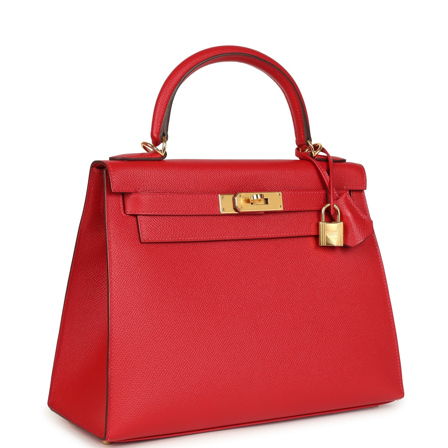 Kelly Sellier 28 Rouge Casaque Epsom Gold Hardware Bag