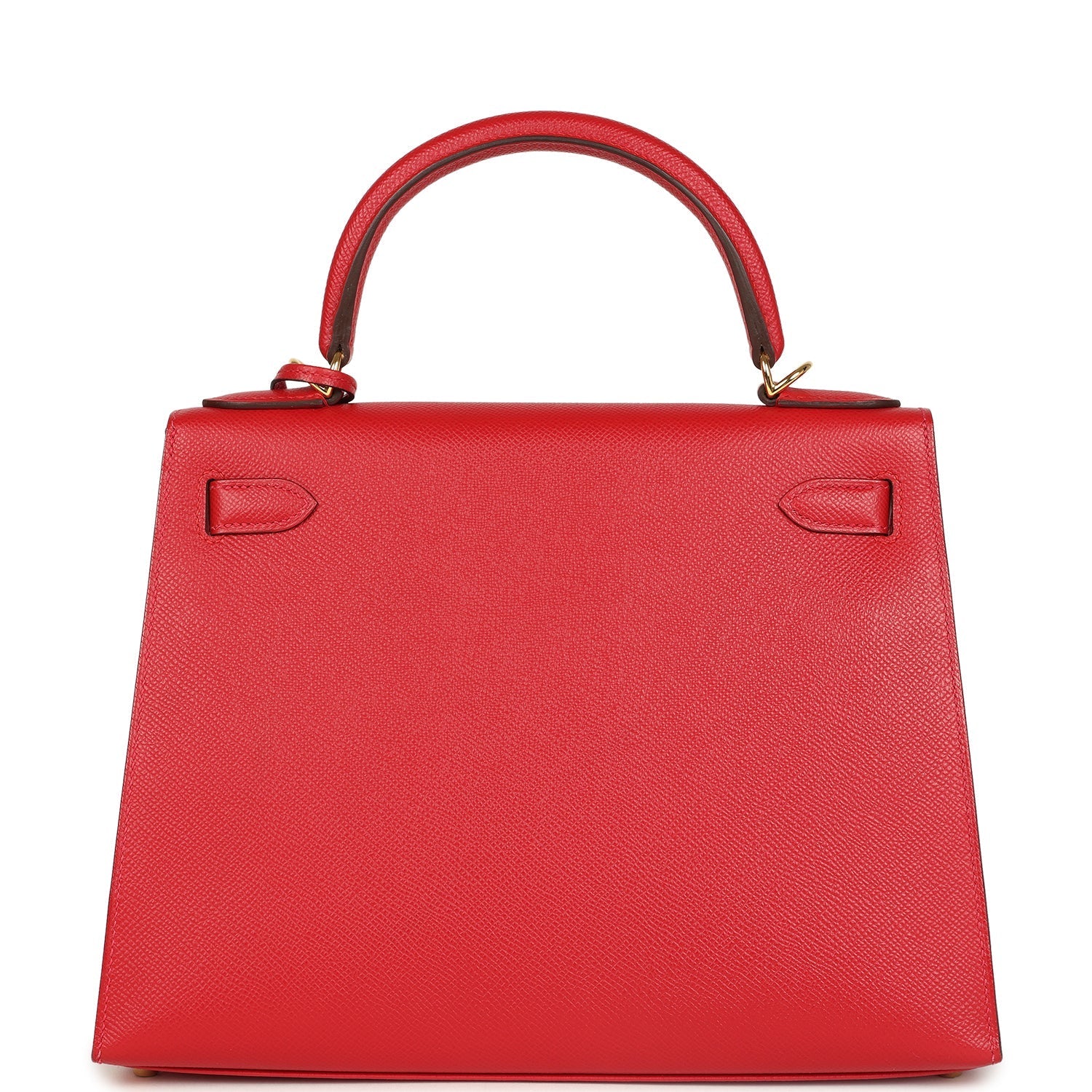 Kelly Sellier 28 Rouge Casaque Epsom Gold Hardware Bag