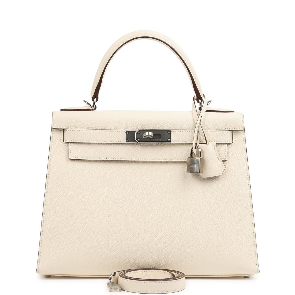 Kelly Sellier 28 Sellier Nata Verso Epsom Palladium Hardware Bag