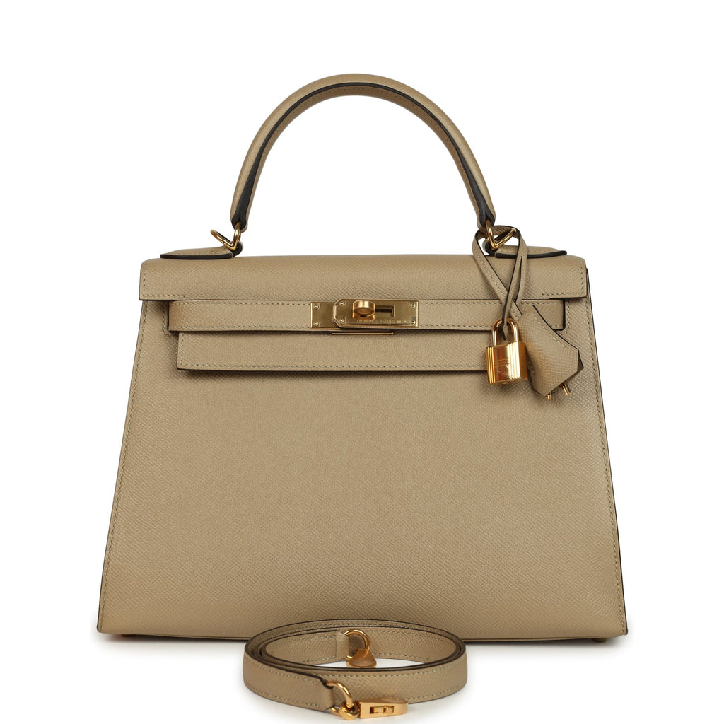 Kelly Sellier 28 Trench Epsom Gold Hardware Bag