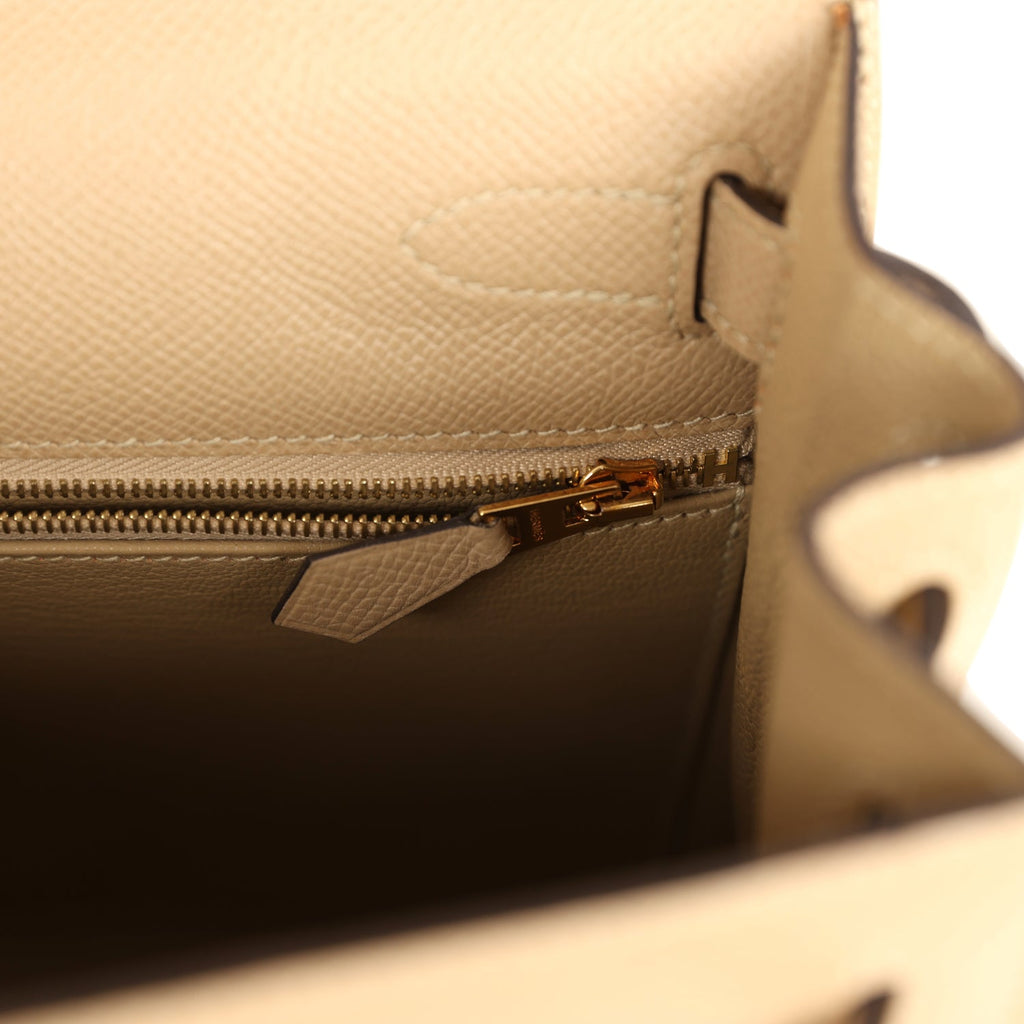 Kelly Sellier 28 Trench Epsom Gold Hardware Bag
