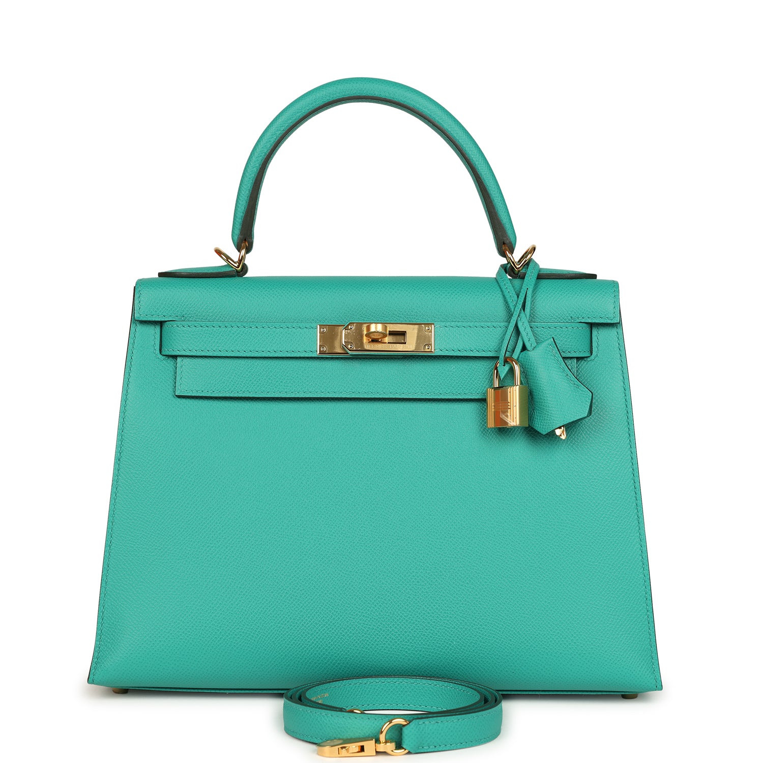 Kelly Sellier 28 Vert Jade Epsom Gold Hardware Bag