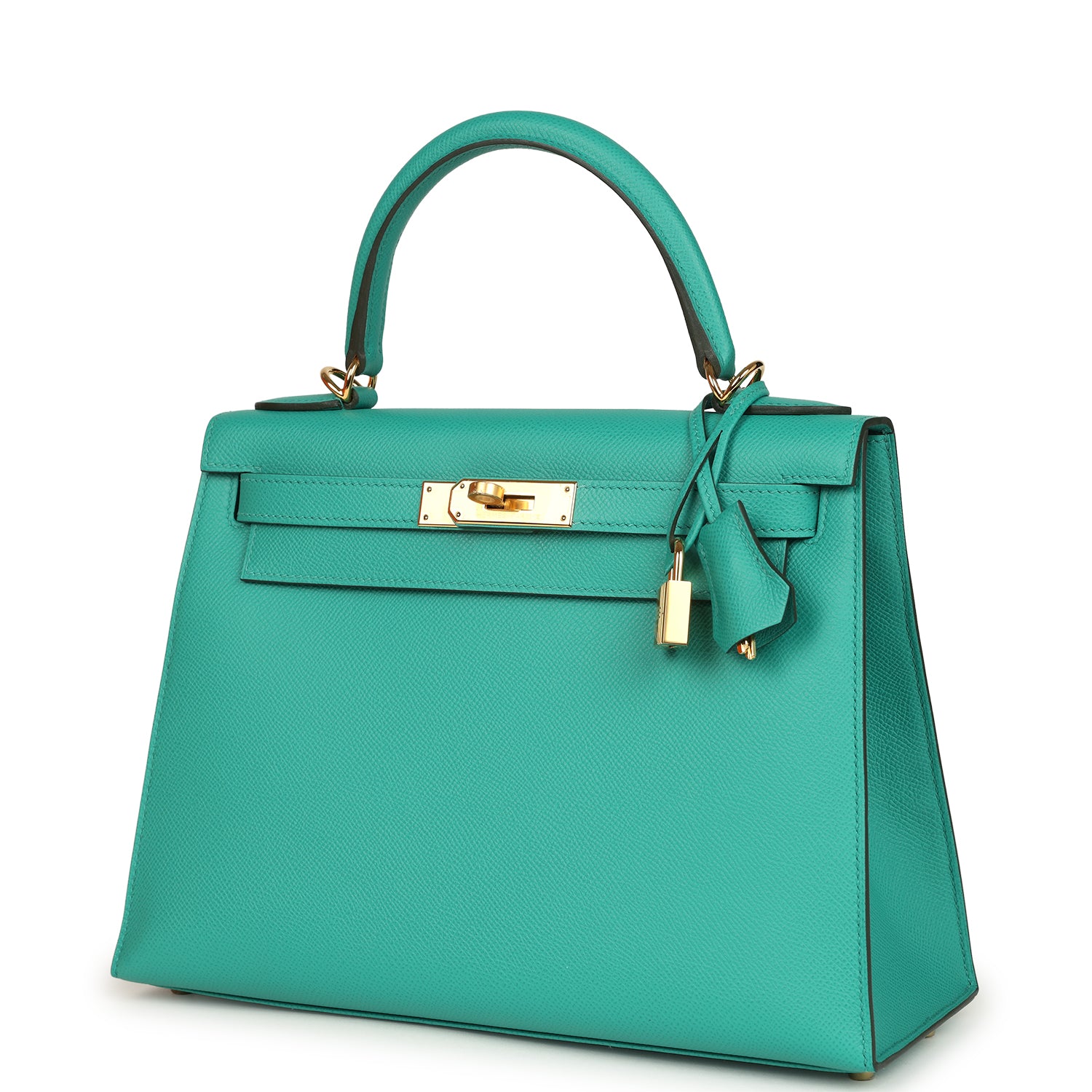 Kelly Sellier 28 Vert Jade Epsom Gold Hardware Bag