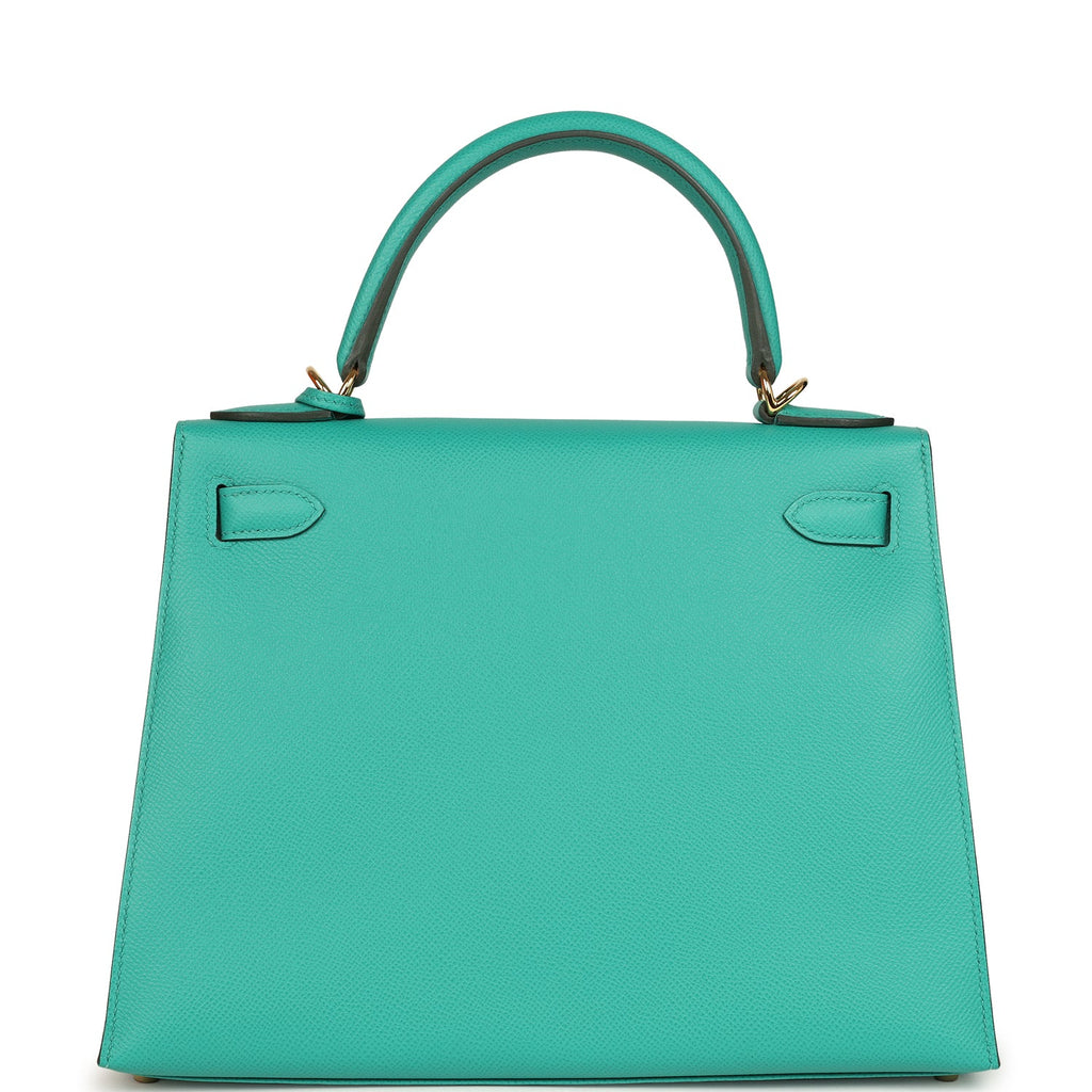 Kelly Sellier 28 Vert Jade Epsom Gold Hardware Bag