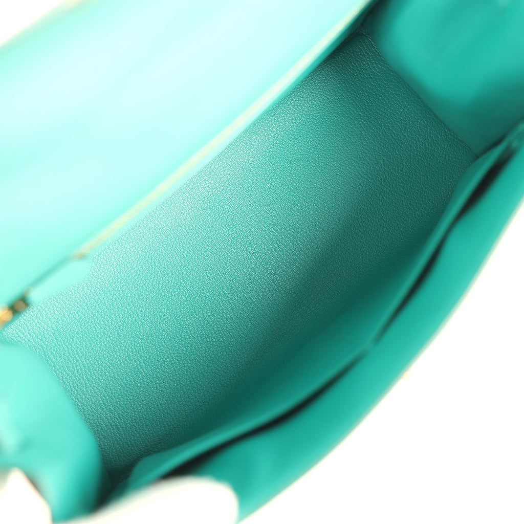 Kelly Sellier 28 Vert Jade Epsom Gold Hardware Bag