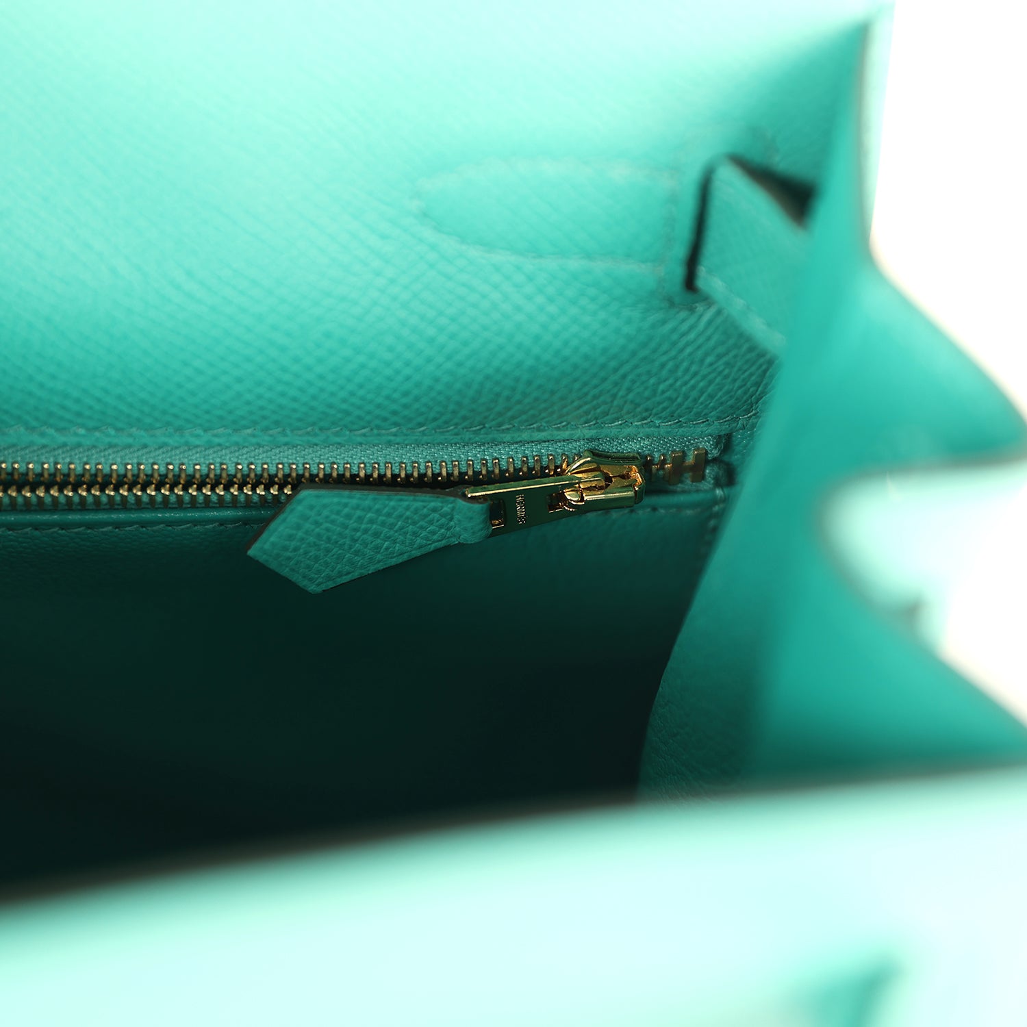 Kelly Sellier 28 Vert Jade Epsom Gold Hardware Bag