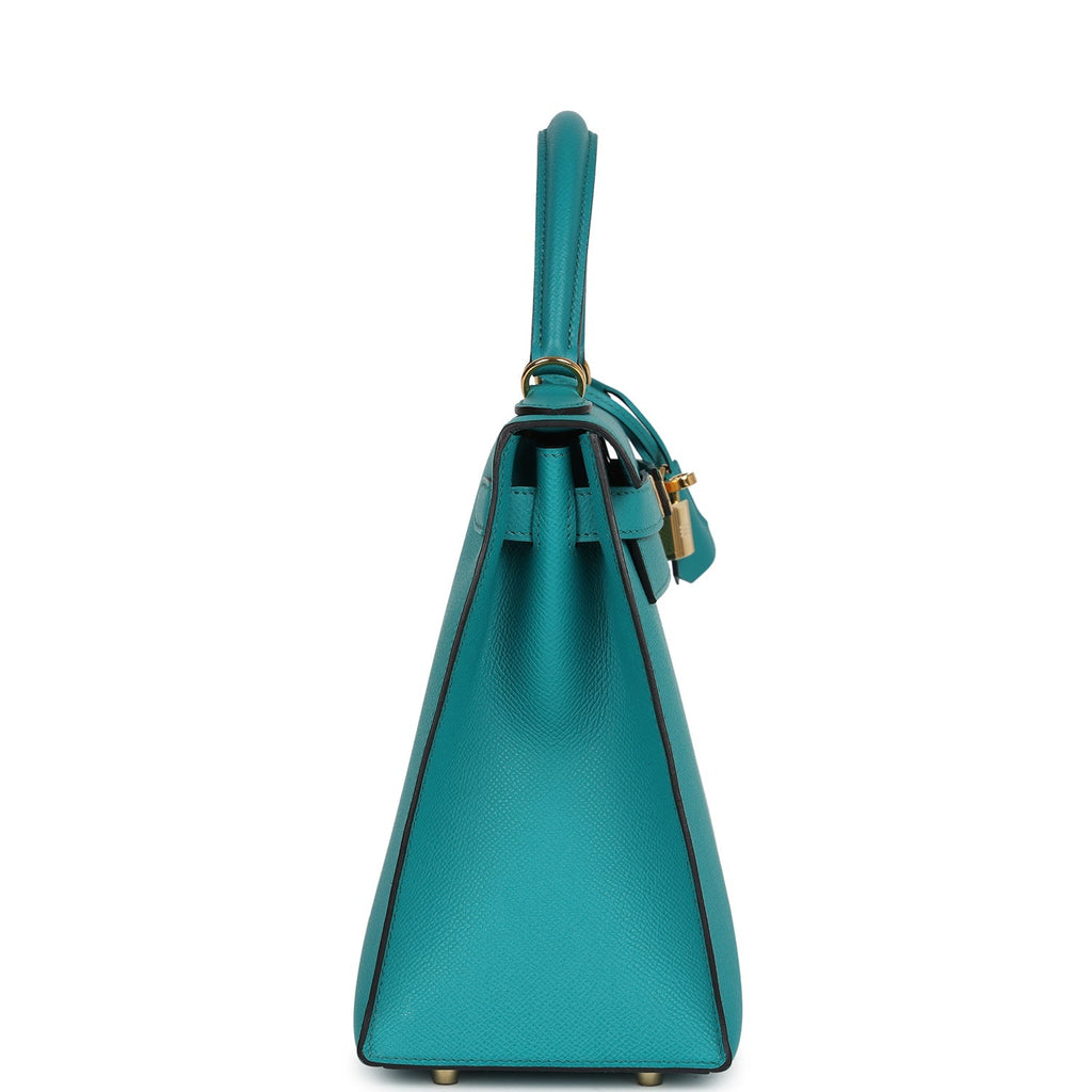 Kelly Sellier 28 Vert Verone Epsom Gold Hardware Bag