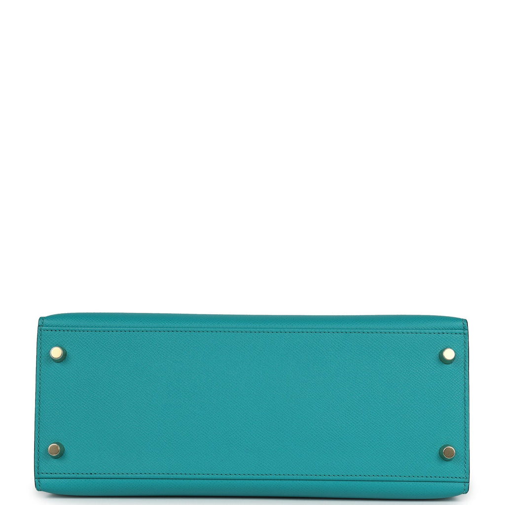 Kelly Sellier 28 Vert Verone Epsom Gold Hardware Bag
