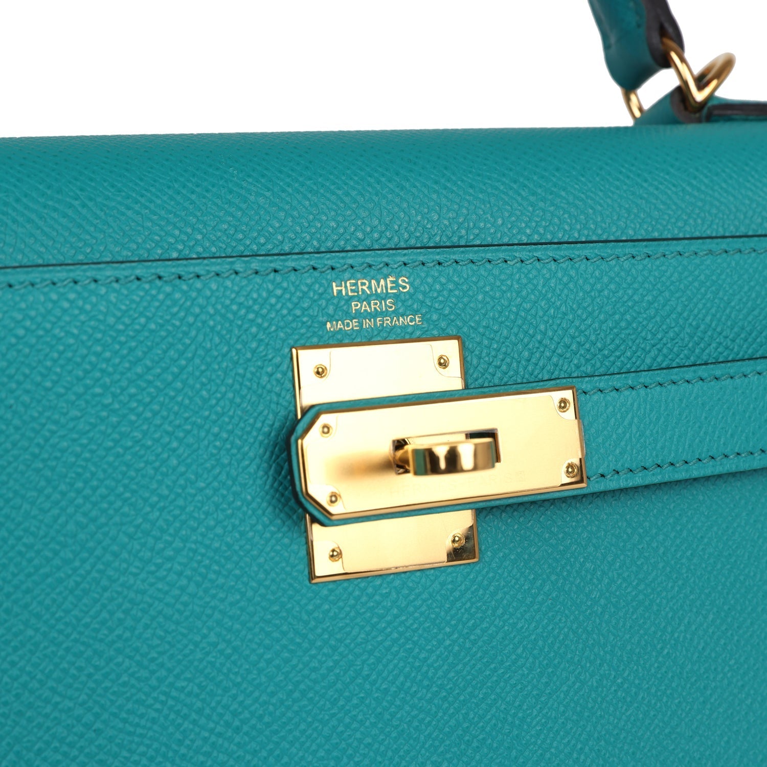 Kelly Sellier 28 Vert Verone Epsom Gold Hardware Bag