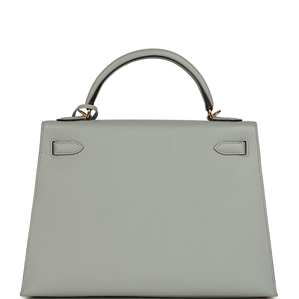 Kelly Sellier 32 Bleu Glacier Epsom Gold Hardware Bag