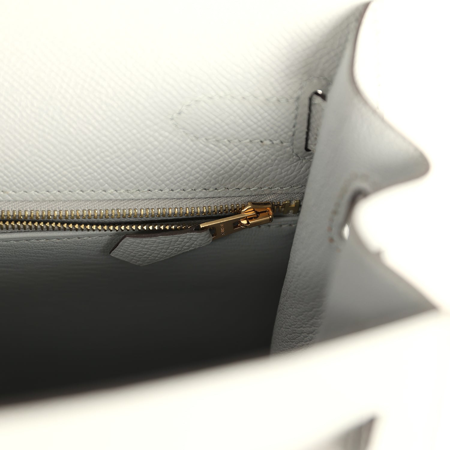 Kelly Sellier 32 Bleu Glacier Epsom Gold Hardware Bag