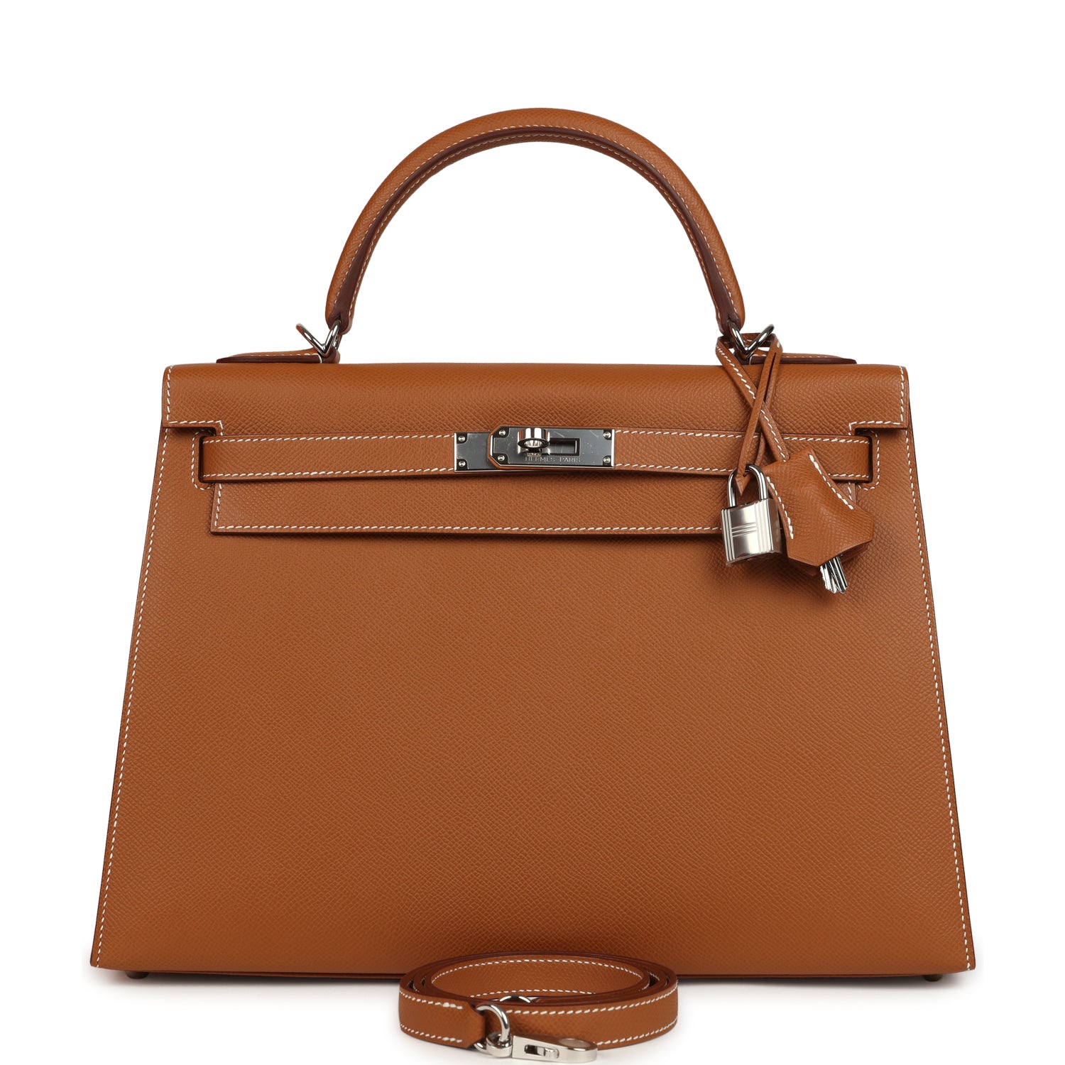 Kelly Sellier 32 Gold Epsom Palladium Hardware Bag
