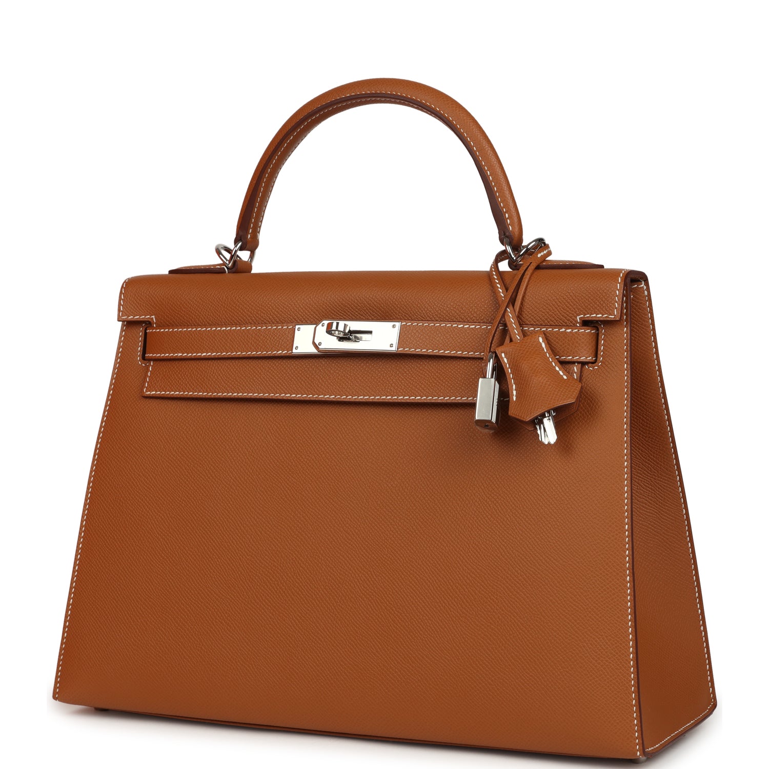 Kelly Sellier 32 Gold Epsom Palladium Hardware Bag