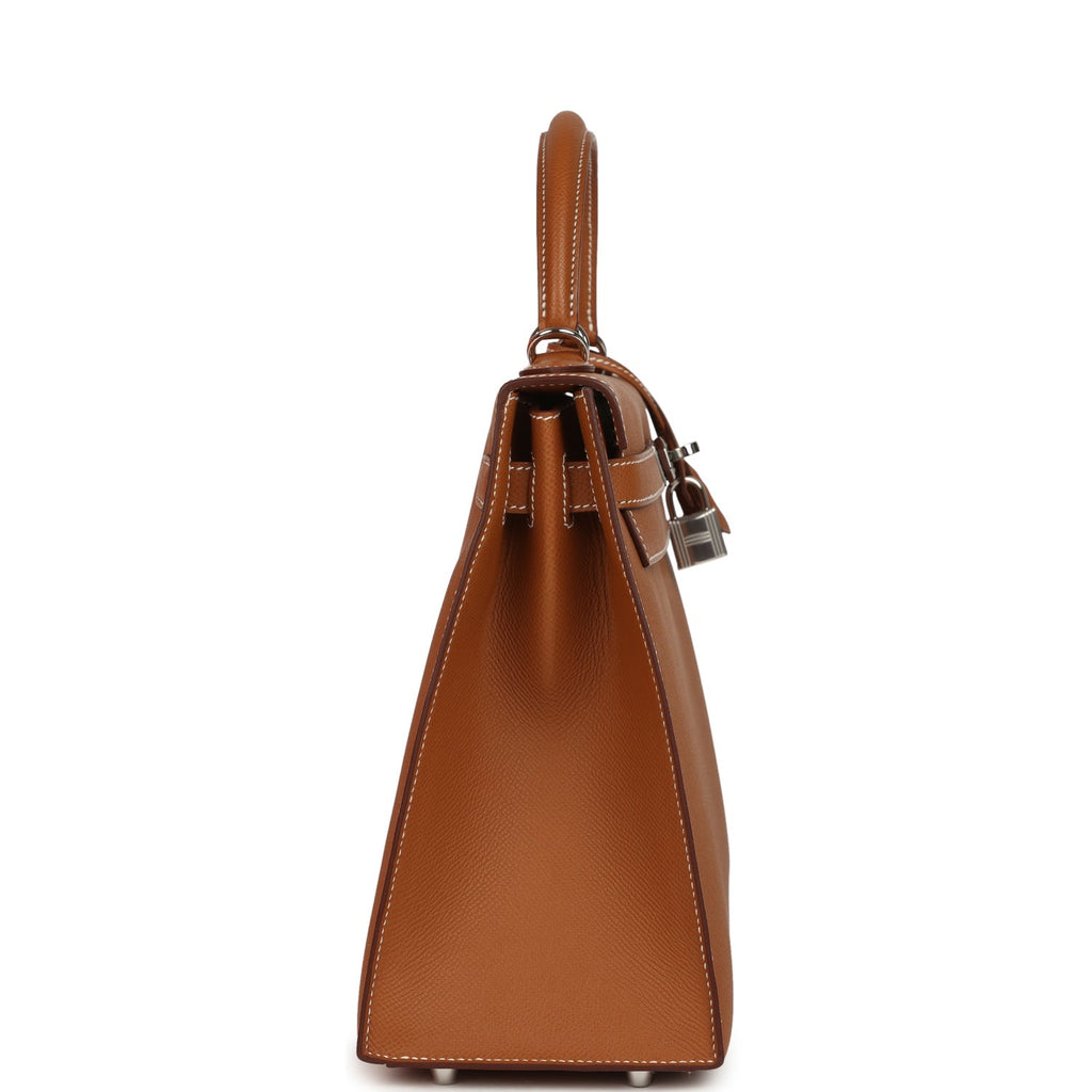 Kelly Sellier 32 Gold Epsom Palladium Hardware Bag