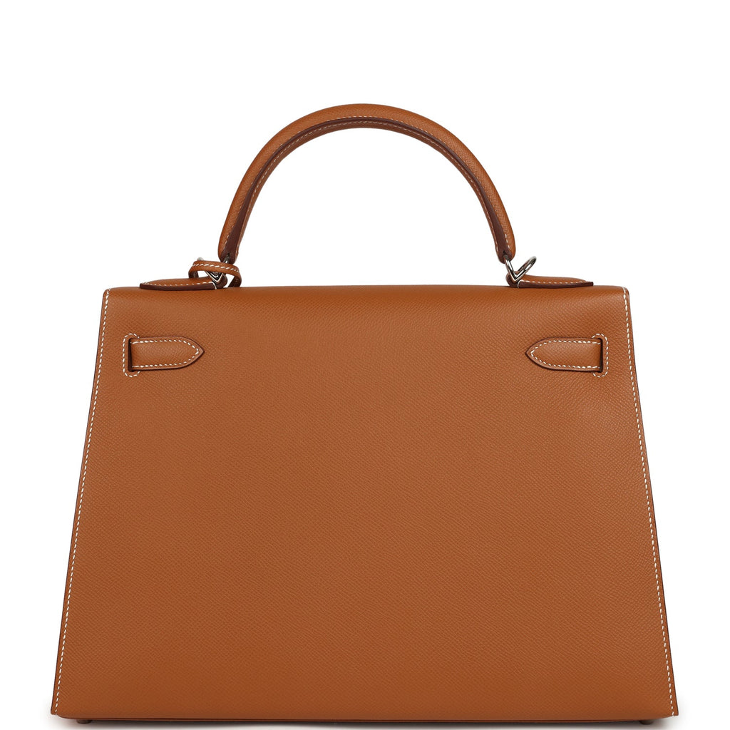 Kelly Sellier 32 Gold Epsom Palladium Hardware Bag