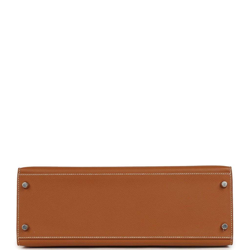 Kelly Sellier 32 Gold Epsom Palladium Hardware Bag