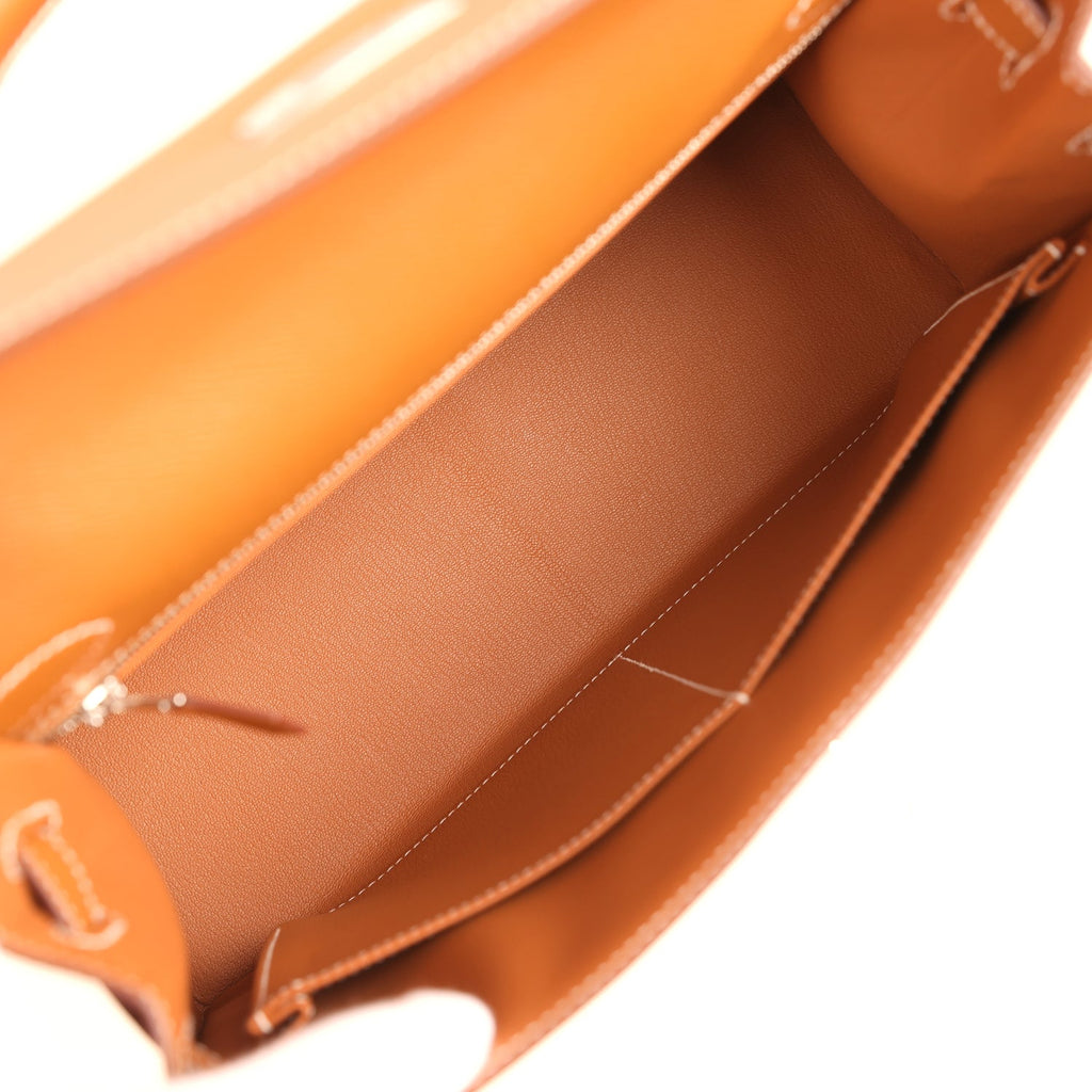 Kelly Sellier 32 Gold Epsom Palladium Hardware Bag