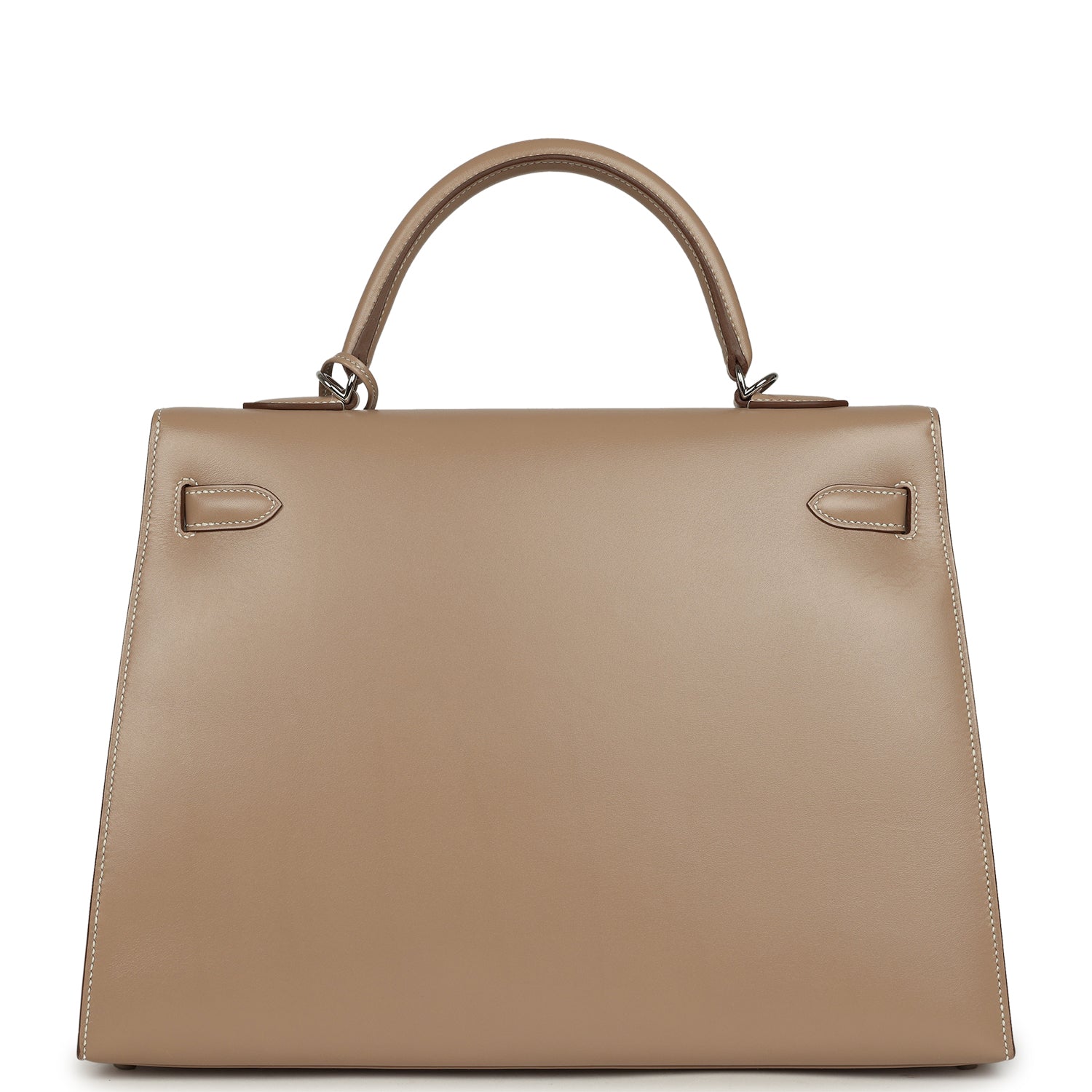 Kelly Sellier 35 Argile Tadelakt Guilloche Palladium Hardware Bag