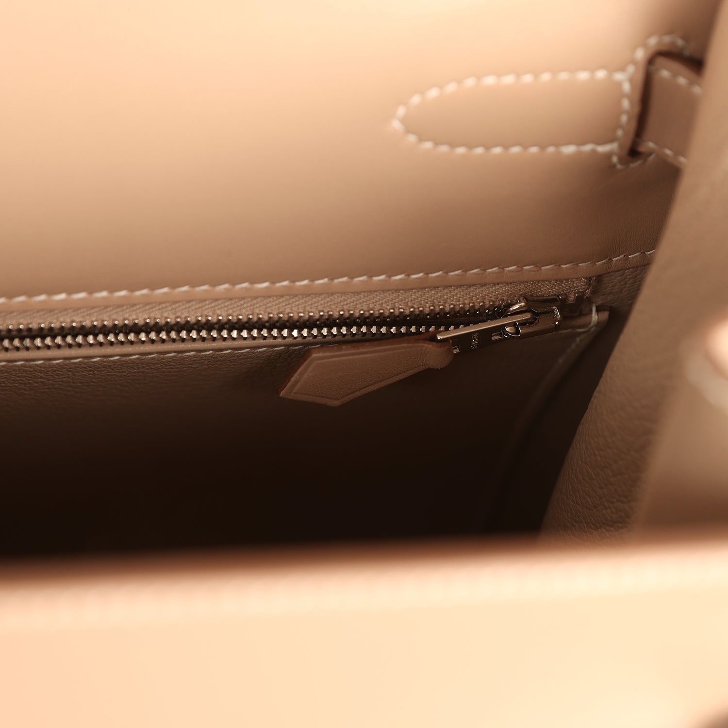 Kelly Sellier 35 Argile Tadelakt Guilloche Palladium Hardware Bag