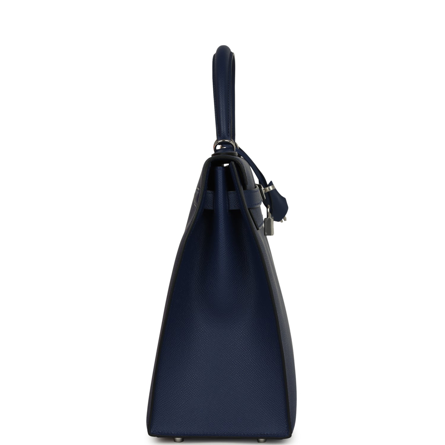 Kelly Sellier 35 Bleu Saphir Epsom Palladium Hardware Bag