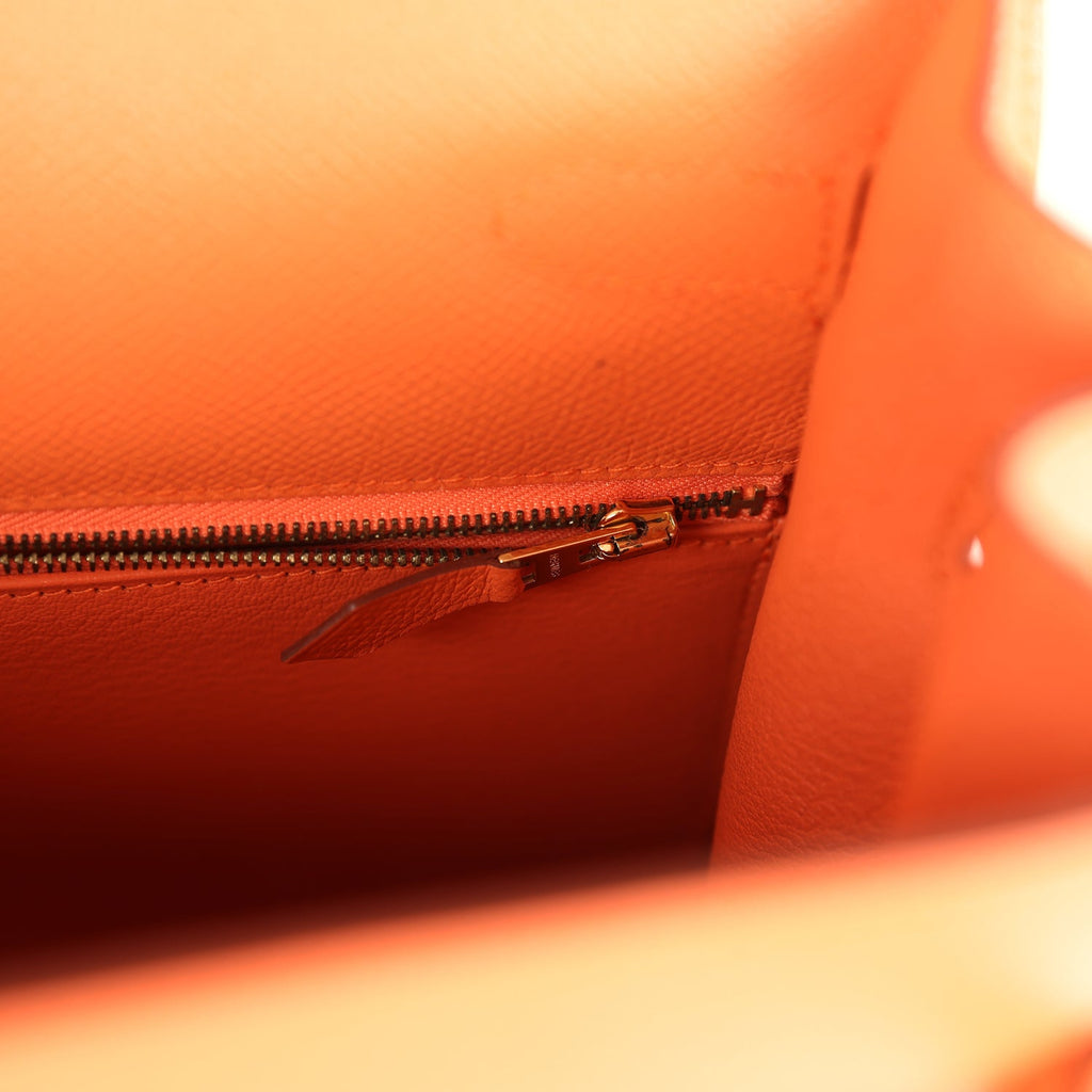 Kelly Sellier 35 Mango Epsom Gold Hardware Bag