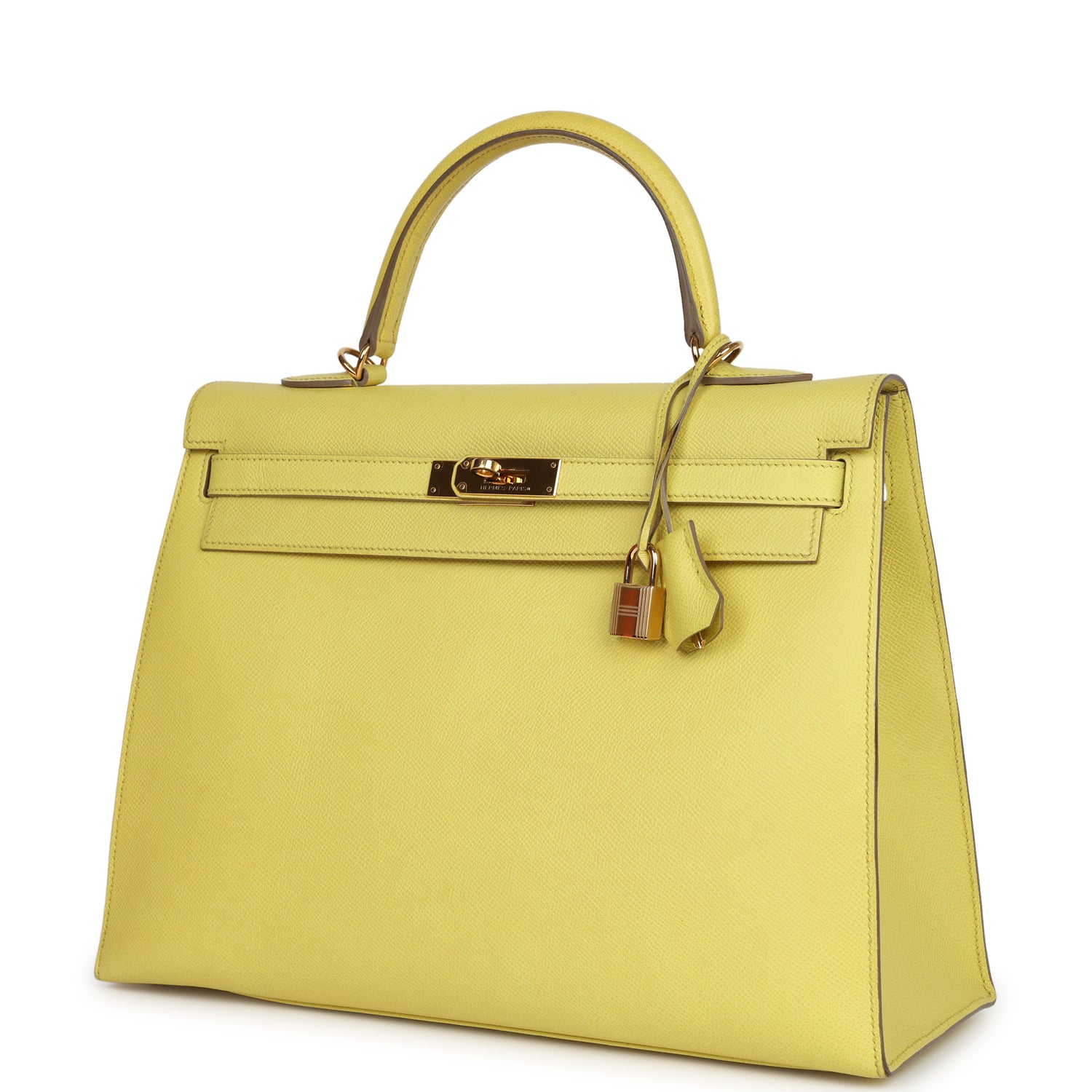 Kelly Sellier 35 Soufre Epsom Gold Hardware Bag
