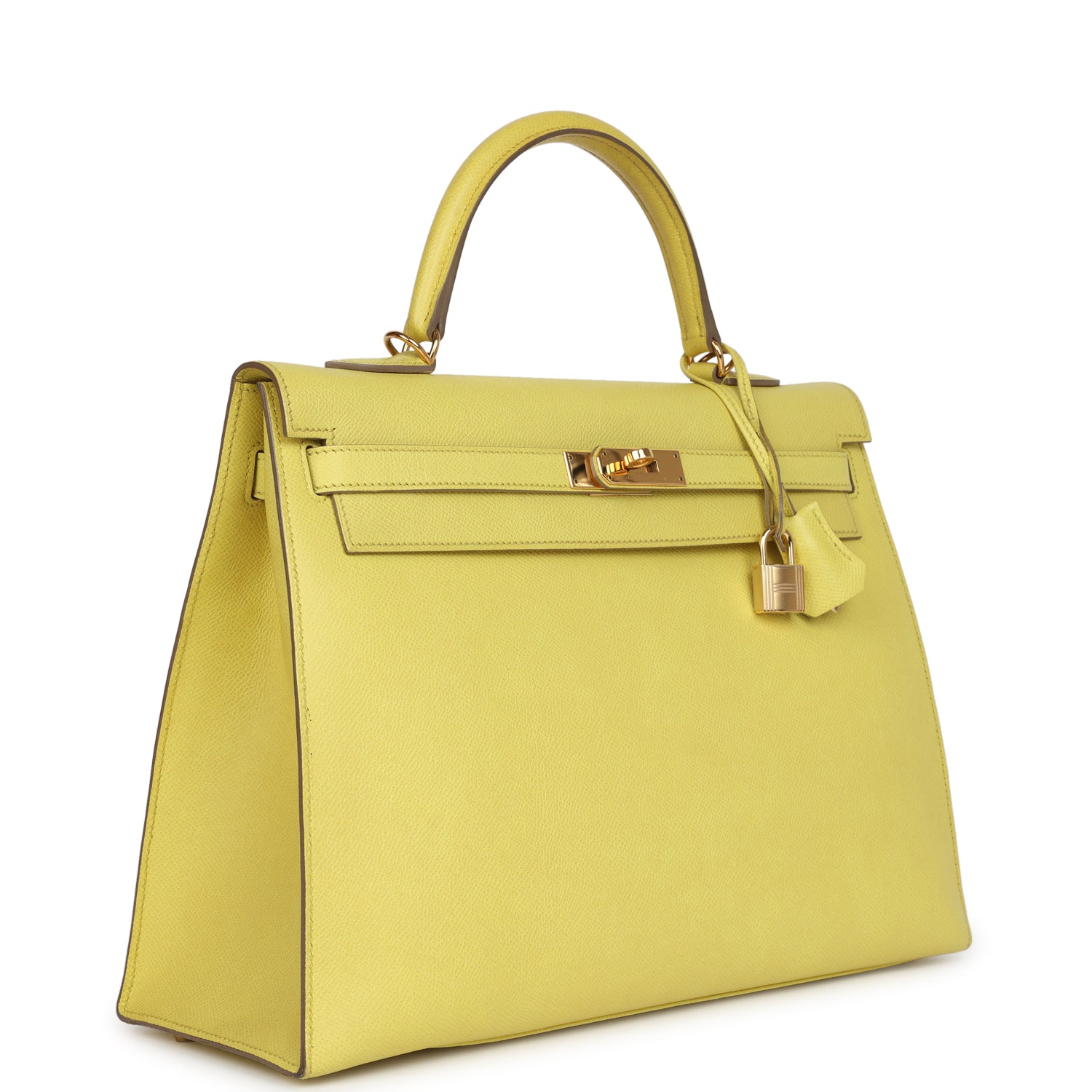 Kelly Sellier 35 Soufre Epsom Gold Hardware Bag