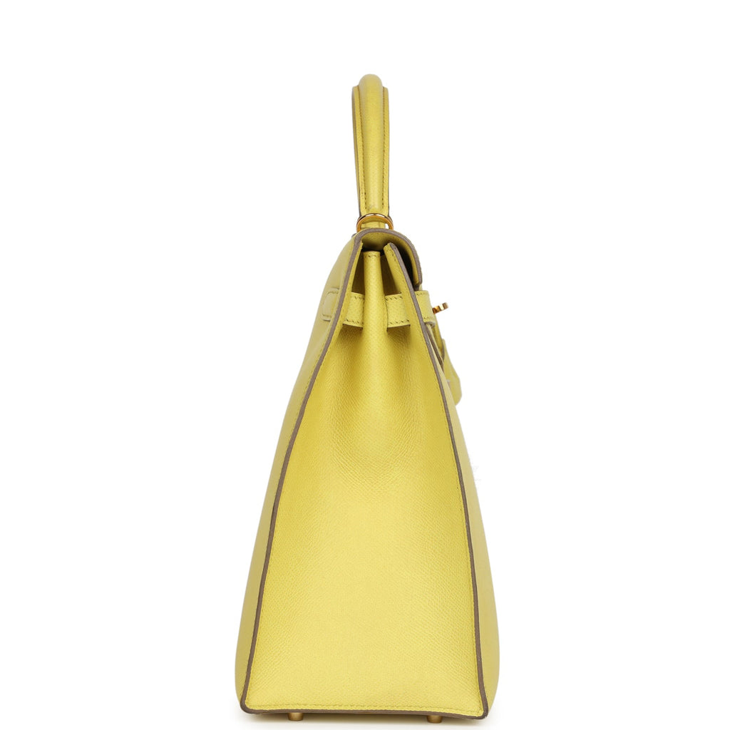 Kelly Sellier 35 Soufre Epsom Gold Hardware Bag