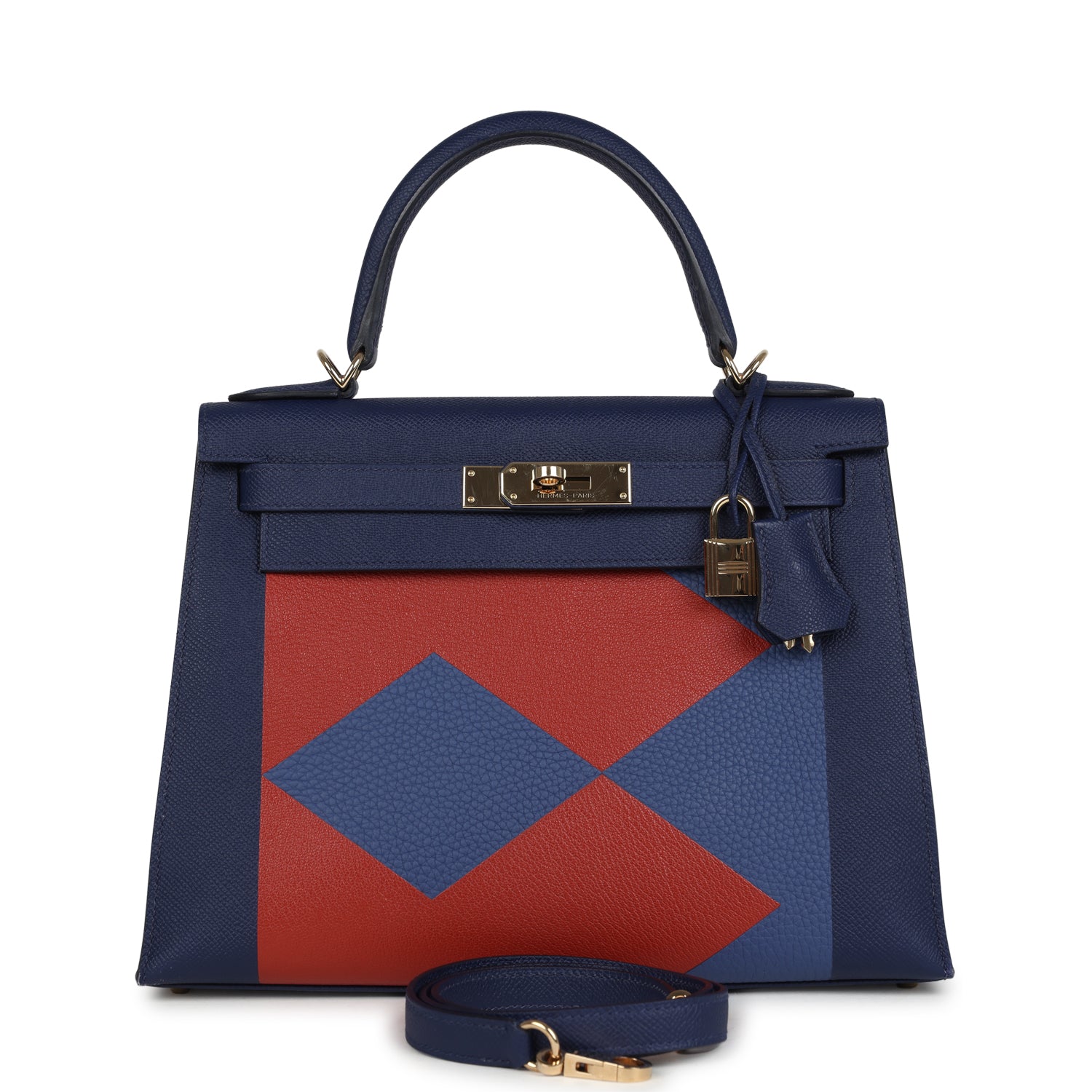 Kellygraphie Kelly Sellier 28 "Lettre B" Bleu Nuit Epsom Permabrass Hardware Bag