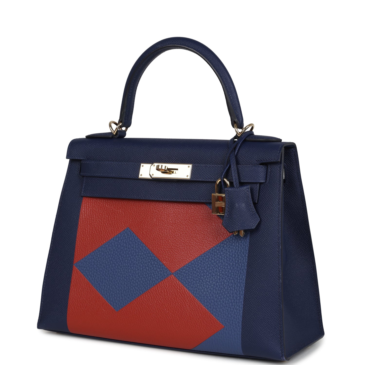 Kellygraphie Kelly Sellier 28 "Lettre B" Bleu Nuit Epsom Permabrass Hardware Bag