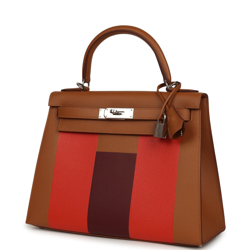 Kellygraphie Kelly Sellier 28 "Lettre H" Gold Epsom Palladium Hardware Bag