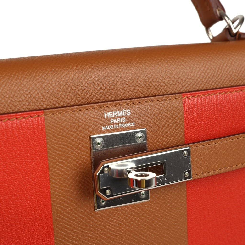 Kellygraphie Kelly Sellier 28 "Lettre H" Gold Epsom Palladium Hardware Bag