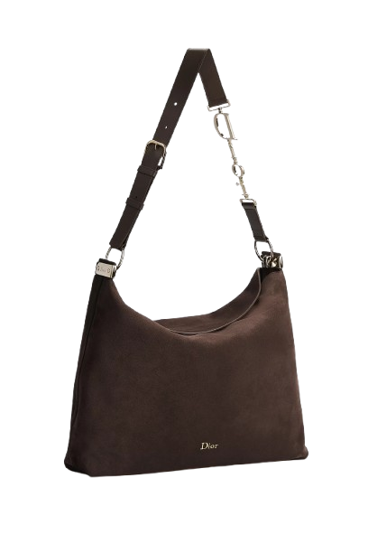 Large Diorly Chocolate Suede Bag