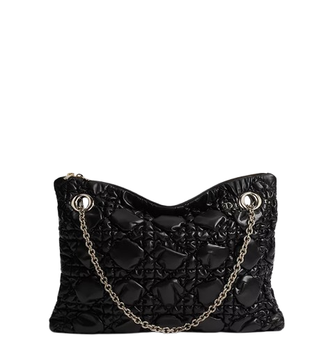 Medium Dior Crunchy Black Puffy Bag