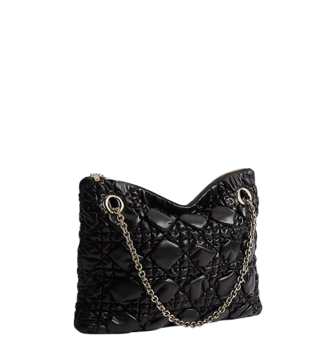 Medium Dior Crunchy Black Puffy Bag