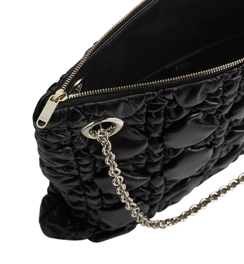 Medium Dior Crunchy Black Puffy Bag
