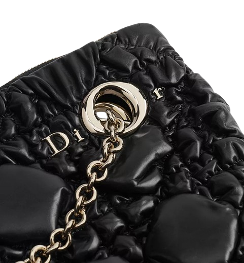 Medium Dior Crunchy Black Puffy Bag