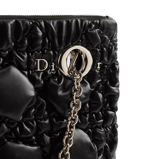 Medium Dior Crunchy Black Puffy Bag