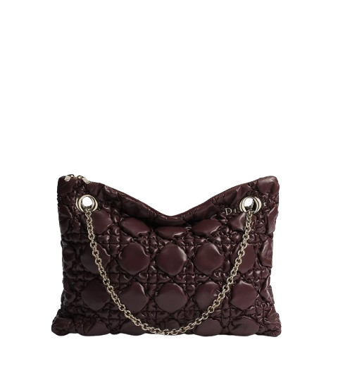 Medium Dior Crunchy Maroon Banner Bag
