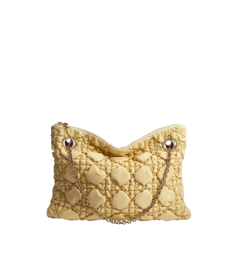 Medium Dior Crunchy Sand-Colored Puffy Bag