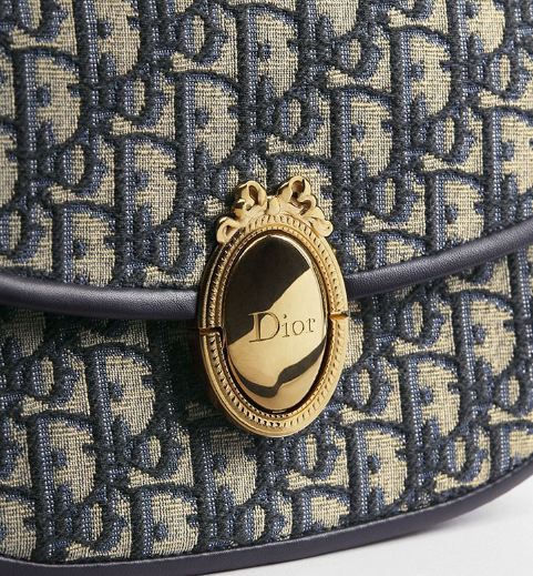 Medium Dior Medaillon Flap Blue Dior Bag